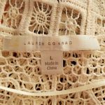 LC Lauren Conrad Cream Sleeveless Open Crochet Top L Photo 6