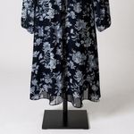 Jason Wu J ‎ Black Blue Floral Long Sleeve Midi Dress Large Photo 6
