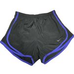 Nike Dri Fit Tempo Lined Running Shorts Black Purple Trim Womens Size Small Photo 0