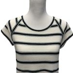 Max Studio Kassadi Striped Textured Knit Dress Size M White Black Short Sleeve Photo 2