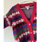 Cabin creek  Geometric Funky 80s Vintage Retro Cardigan Size Large Made in USA Photo 2
