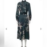 Teri Jon BY Rickie Freeman Chic Floral Midi Dress with Tie Neck Green Size 10 Photo 5