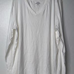 Eddie Bauer  White Long Sleeve V-Neck Basic Womens T-Shirt‎ Size XXL Basic Casual Photo 0