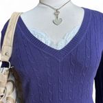 Old Navy Y2K Purple V-Neck Cable Knit Sweater Photo 1
