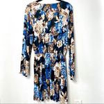 Audrey 3+1  Blue Floral Elastic Waist Dress Size Medium Photo 7