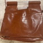 BEIS  Crossbody Tan Brown Cognac Faux Croc Crossbody Purse Bag With Trolly Sleeve Photo 1