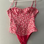 ZARA Pink Floral Corset Bodysuit Photo 0