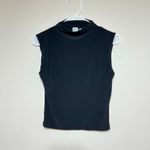 Aritzia Wilfred Black Smooth Matter Botanist Tank Mock Neck Small Photo 1