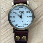 Mathematical Markers Watch Brown Leather Wrap Photo 0