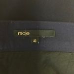 Maje Blue Seventy Leather Trimmed Woven Pleated Layered Pockets Mini Skirt Sz L Photo 3