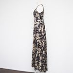 Betsy and Adam . Layla Halter Top Foil Print Gown. Photo 5