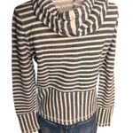 J.Crew  Blue White Stripe Hoodie XS Kangaroo Pockets Drawstring Nautical Photo 3