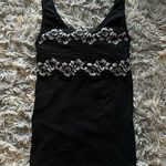Rhonda Shear Lace Tank Shapewear Shelf Bra Black White Womens Size Large L Photo 0