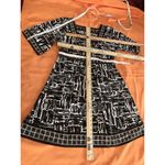 Apt. 9  Women's Dress M Brown Beige 3/4 Sleeve Checked Square Neckline Gathered Photo 9