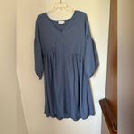 ASOS Petite blue oversized v neck dress size 2 Photo 4