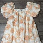 Polagram  Orange and White Floral Dress Photo 2
