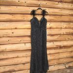 Mac Duggal 20889 Womens Black Sheer Applique Bustier Gown with Feather Straps Photo 6