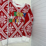 Holiday Time Red "Merry Christmas" Christmas Ugly Sweater Size L NEW Photo 9