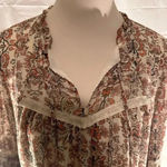 Gibson Latimer  Red and Cream Bell Sleeve Midi Sundress Photo 3