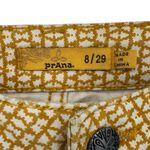 prAna  Kara Marigold Mixer Mustard Cream Patterned Pants Size 6 28 Straight Leg Photo 2