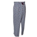 Lands' End  Floral Lounge Pants L Blue Burgundy Micro Print Soft Knit Photo 1