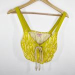 Plenty By Tracy Reese Yellow Green Lace-Up Crop Top Women's Size Small S Photo 0