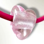 Free People Under the Sea Collar Pink NWT Choker Glass Heart Pendant Bohemian Photo 5