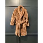 Revolve Apparis Bree Faux Fur Brown Wrap Coat Long Winter Jacket size XL Photo 1