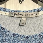 Absolutely Famous  Women’s Top. Size Medium - Blue 3/4 Sleeves Photo 4