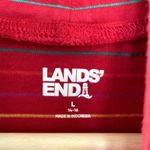 Lands' End red striped turtleneck top women's size L cotton sweater casual Size L Photo 2