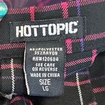 Hot Topic Pleated Skirt Black Purple Pink Plaid With O-Ring Belt L Large Photo 2