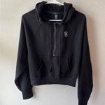 Victoria's Secret  Black Cropped Relaxed Sweatshirt Photo 0