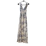 Reformation 🆕  Pernille Floral Print Silk Maxi Dress Lupine Blue Sz S Photo 3