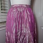 Anthropologie Maeve Alicia Crinkled Metallic Midi Skirt Photo 4