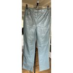 7 For All Mankind Smoky Blue Faux Leather Pants 5-Pocket Womens Size Small Photo 1