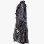 Warm NY boho 100% cotton Floral Tiered Ruffle Midi long sleeve Dress NWT Black Size 0 Photo 2