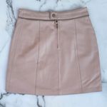 Nour Hammour nude pink Lambskin leather zip detail mini skirt size FR 36 S small Photo 4
