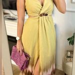 ZARA  NWT tie dye green & brown jeweled embellished cutout midi dress Photo 9