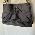Eric Javits Black Nylon Shoulder Bag Gold Trim Hardware Designer Purse Classic Photo 3