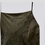 ZARA NWT dark hunter green satin embroidered floral print satin maxi slip dress Photo 10