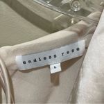 Endless Rose  Black Tie Satin Ruched Blouse Cream Women’s Size Large Photo 10