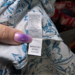 J Jill Pure‎ Jill Organic Cotton Saffron Midi Dress Long Sleeve Blue White Size L Photo 6