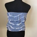 American Eagle Outfitters Blue/White Tassel Tube Top Size XS Photo 3