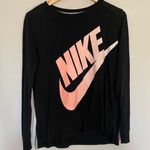  Black with Pink Nike Logo Long Sleeve Shirt Size Small Photo 0