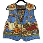 Handmade  Scarecrow Pumpkin Fall Reversible Vest Photo 0