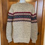 Vintage Jean Michaud 90’s fair isle knit Sweater Wool Blend Ski / Cabin Size XL Green Photo 4