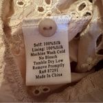 Johnny Was Vintage 100% Silk Eyelet Mesh Embroidered Midi Dress in Cream Sz XS Photo 5