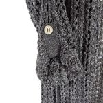 Arden B  Open-Knit Long Cardigan Drawstring Waist Size S Gray Duster Sweater Photo 2