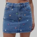 PacSun  Floral Embroidered Festival Western Beach Denim Skirt Photo 0