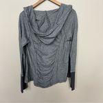 XCVI  Heathered Knit Sweater Yoga Cardigan Grey Black Open Front Sweater Medium Photo 4